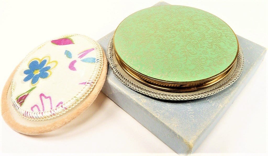 Light Green And Silver Compact Mirror