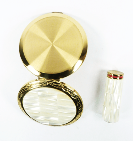 Mother Of Pearl Lipstick With Matching Compact Mirror