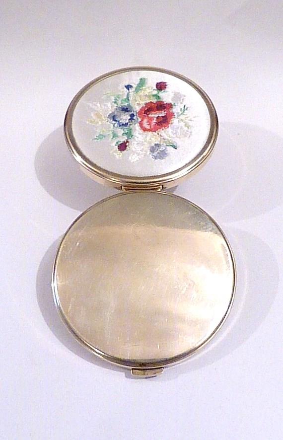 Needlepoint  vintage compact mirrors