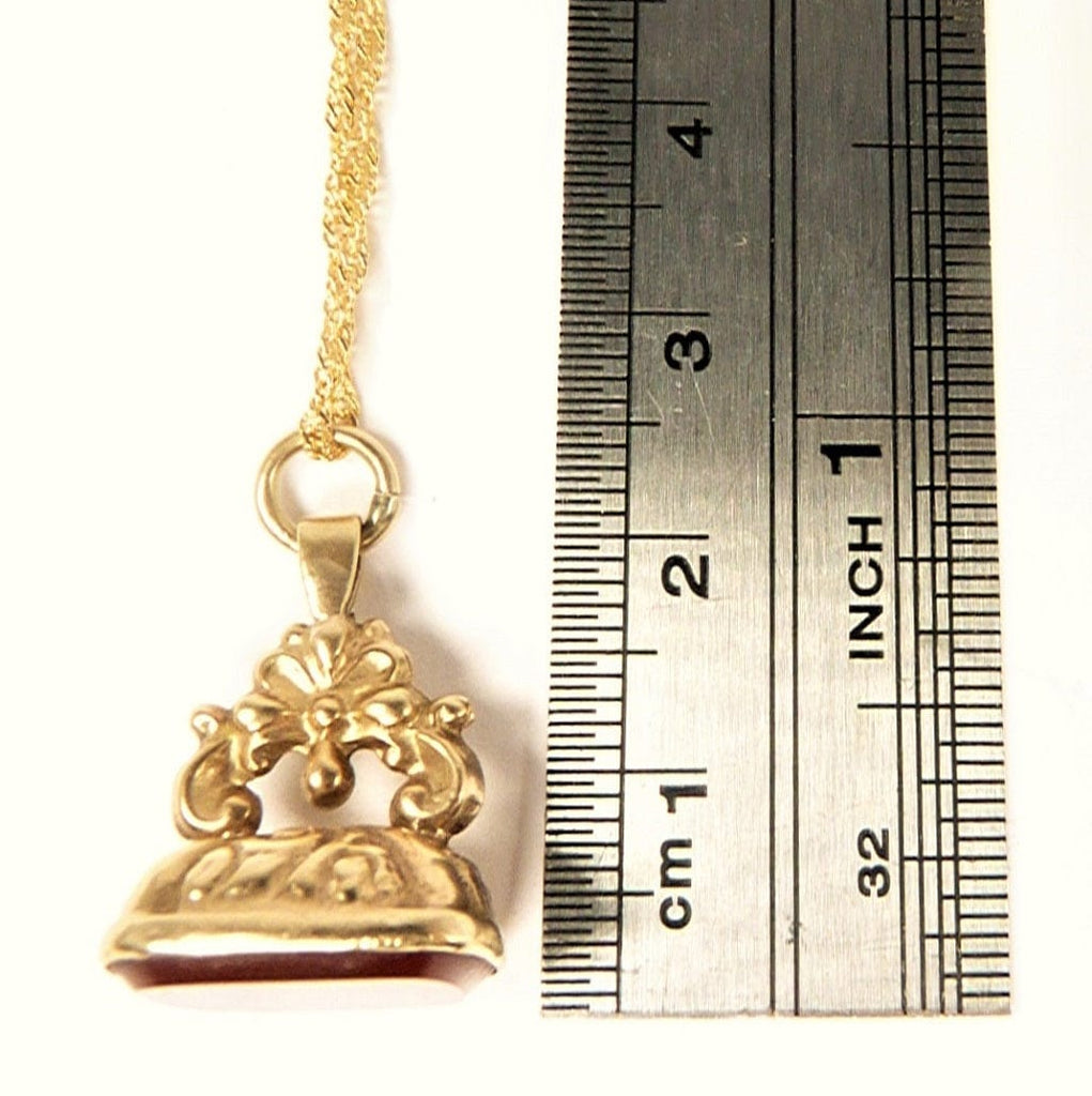 Ornate Gold Victorian Date Hallmarked Fob Pendant