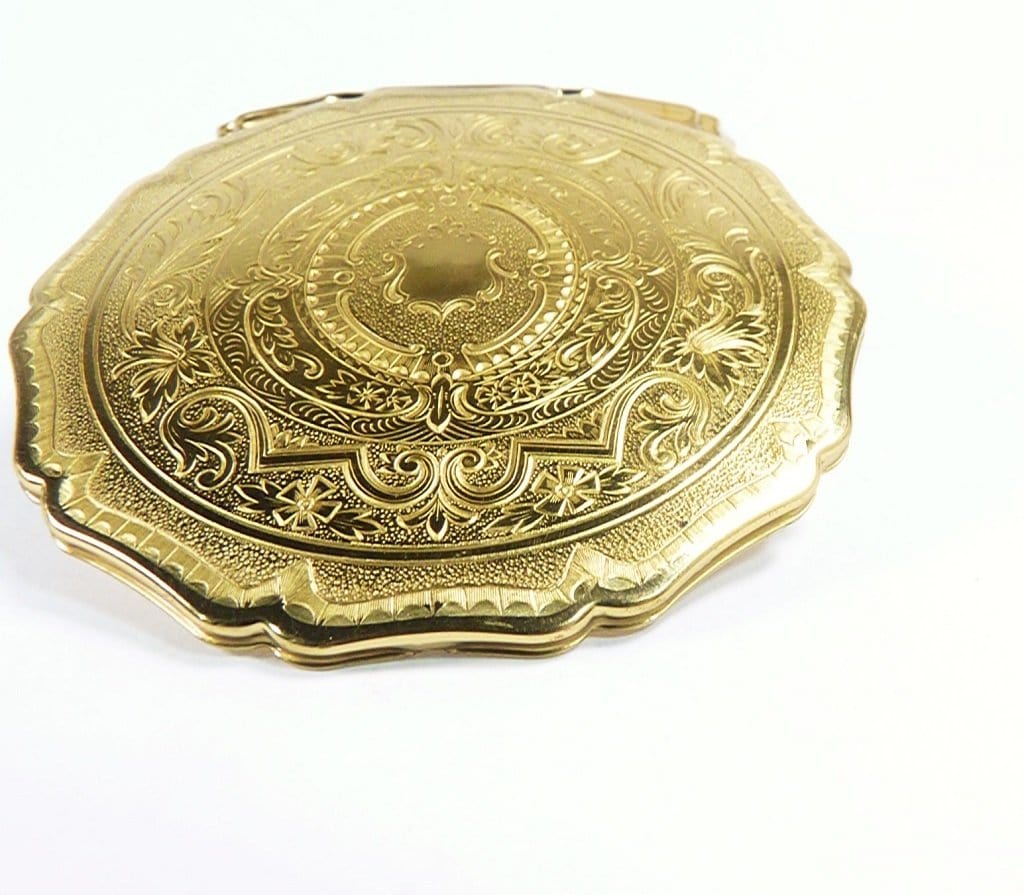 Ornate Gold Plated Makeup Compact