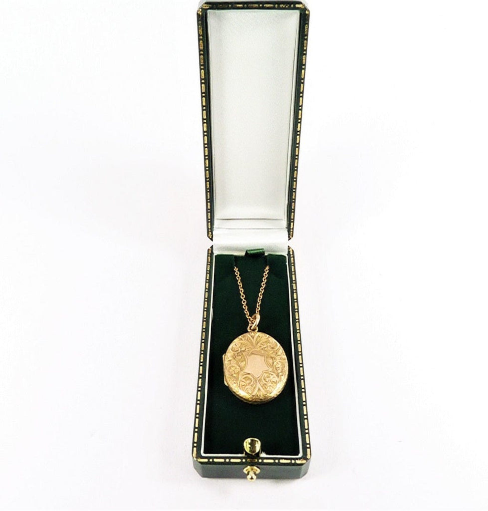 Oval Solid Gold Victorian Locket Necklace