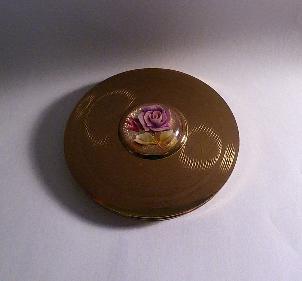Lucite compacts vintage Melissa floral reverse carved Lucite / Perspex mid century loose powder compact - The Vintage Compact Shop