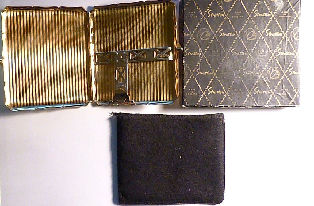 Antique enamel cigarette cases Stratton accessories BALLOTINI mid-century cigarette and business card cases 1950s - The Vintage Compact Shop