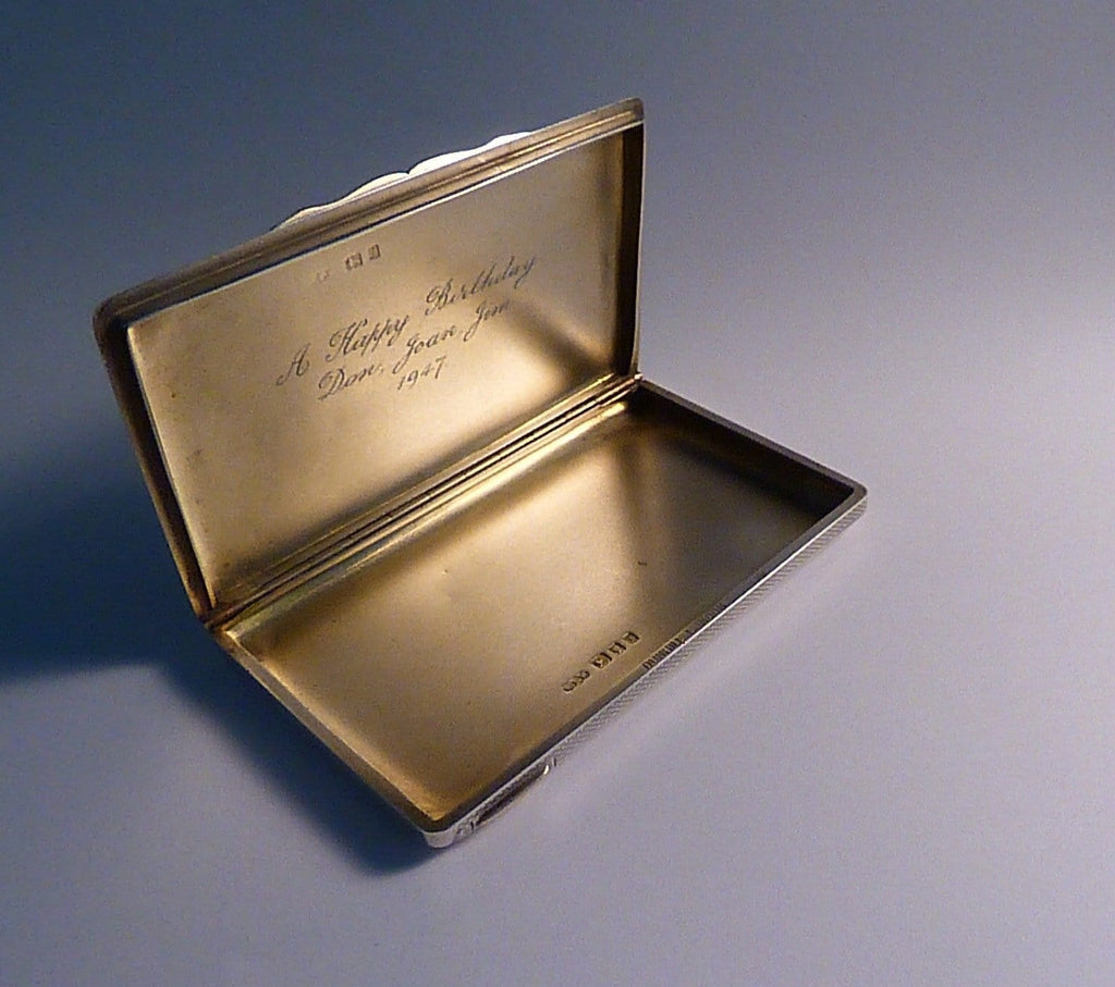 Art Deco cigarette cases sterling silver Dunhill cigarette / business card case 1924 silver wedding anniversary gifts - The Vintage Compact Shop