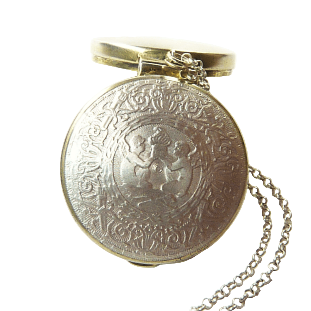 Pale Pink Guilloche Enamel Locket