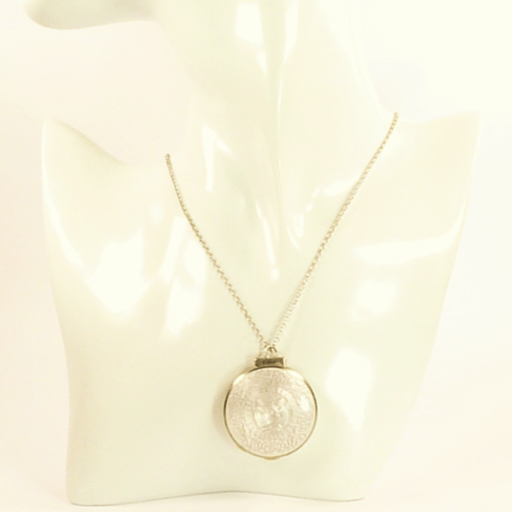 Antique Pale Pink Votive Offering Locket Necklace