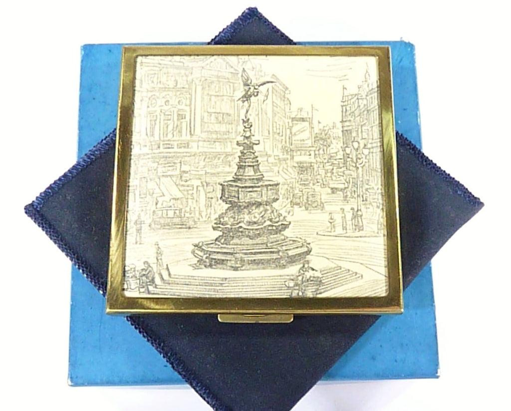 Piccadilly Circus Loose Powder Vintage Compact