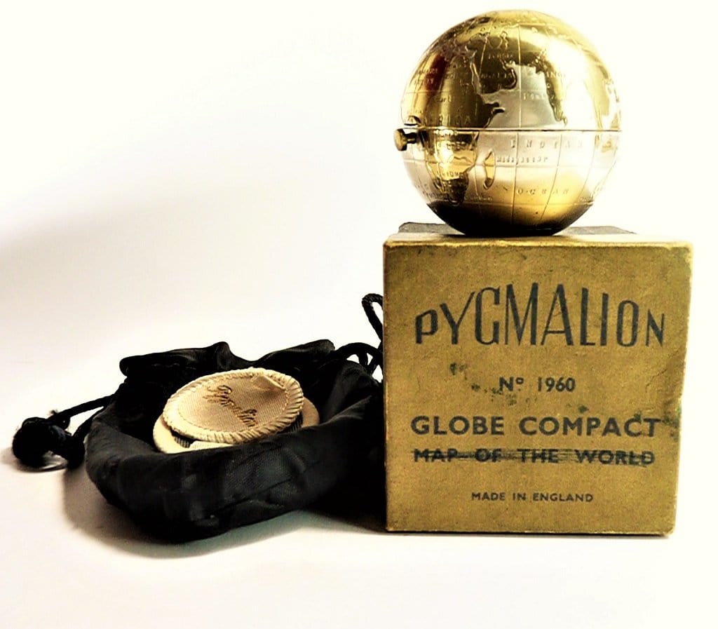 Pygmalion Silver And Gold Globe Compact In Original Box