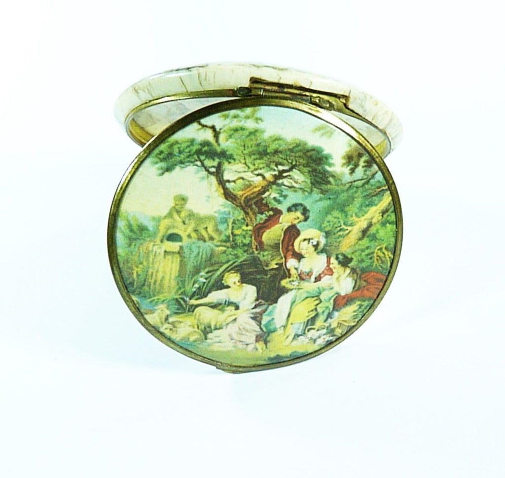 Rare French Celluloid Powder Compact