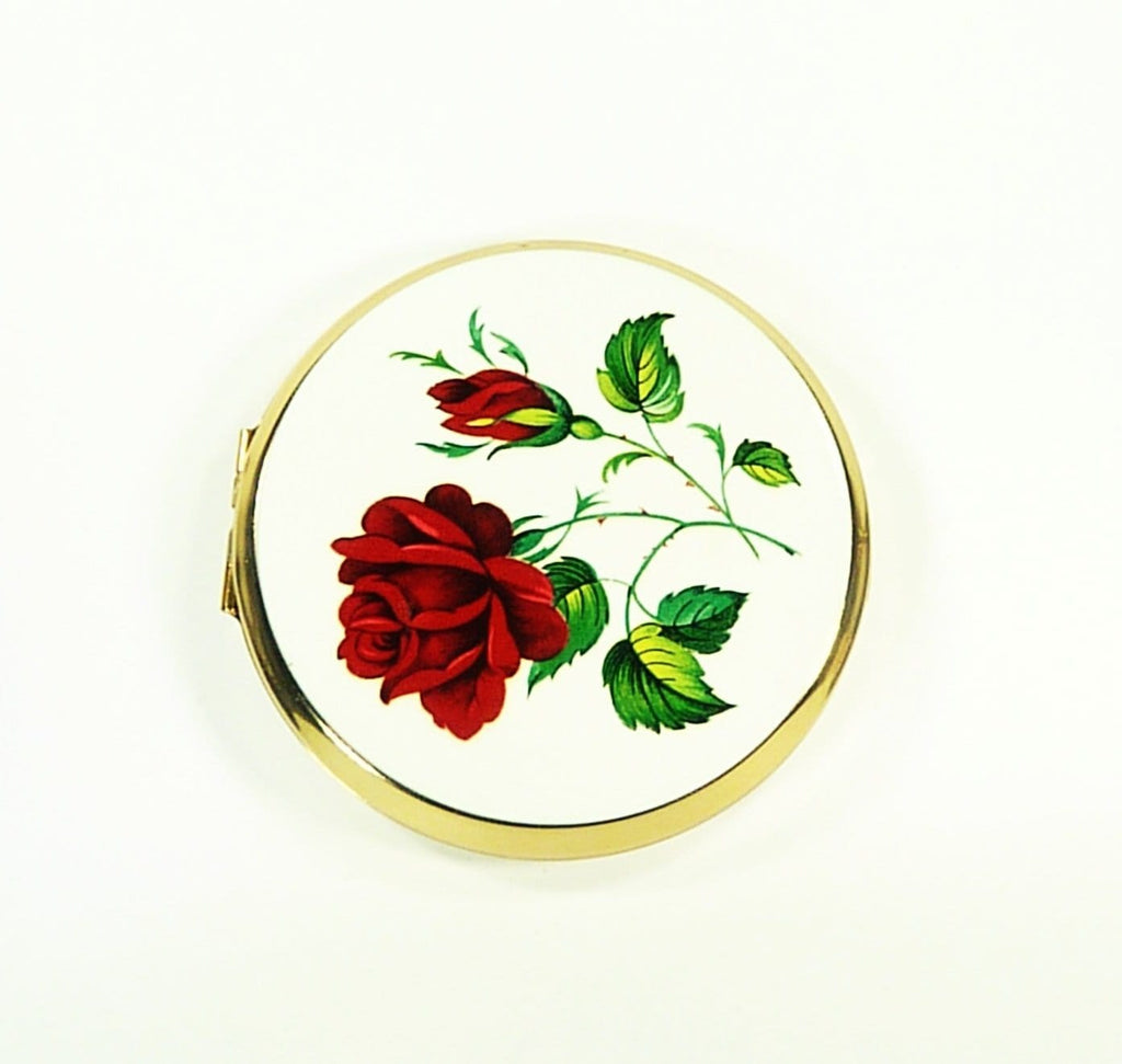Red Rose Stratton Compact Mirror