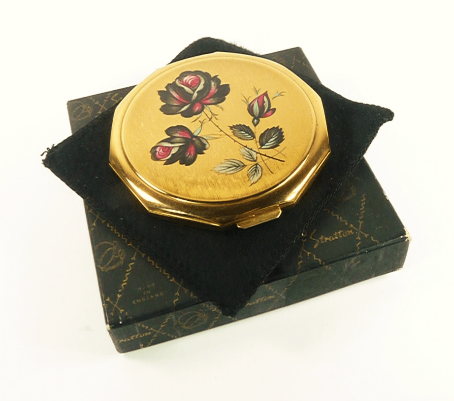 Red Black Gold Compact Mirror