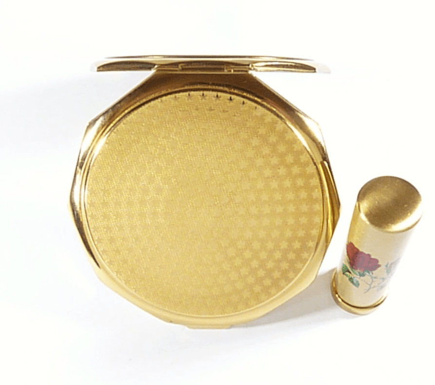 Red Rose Makeup Compact With Lipstick Set