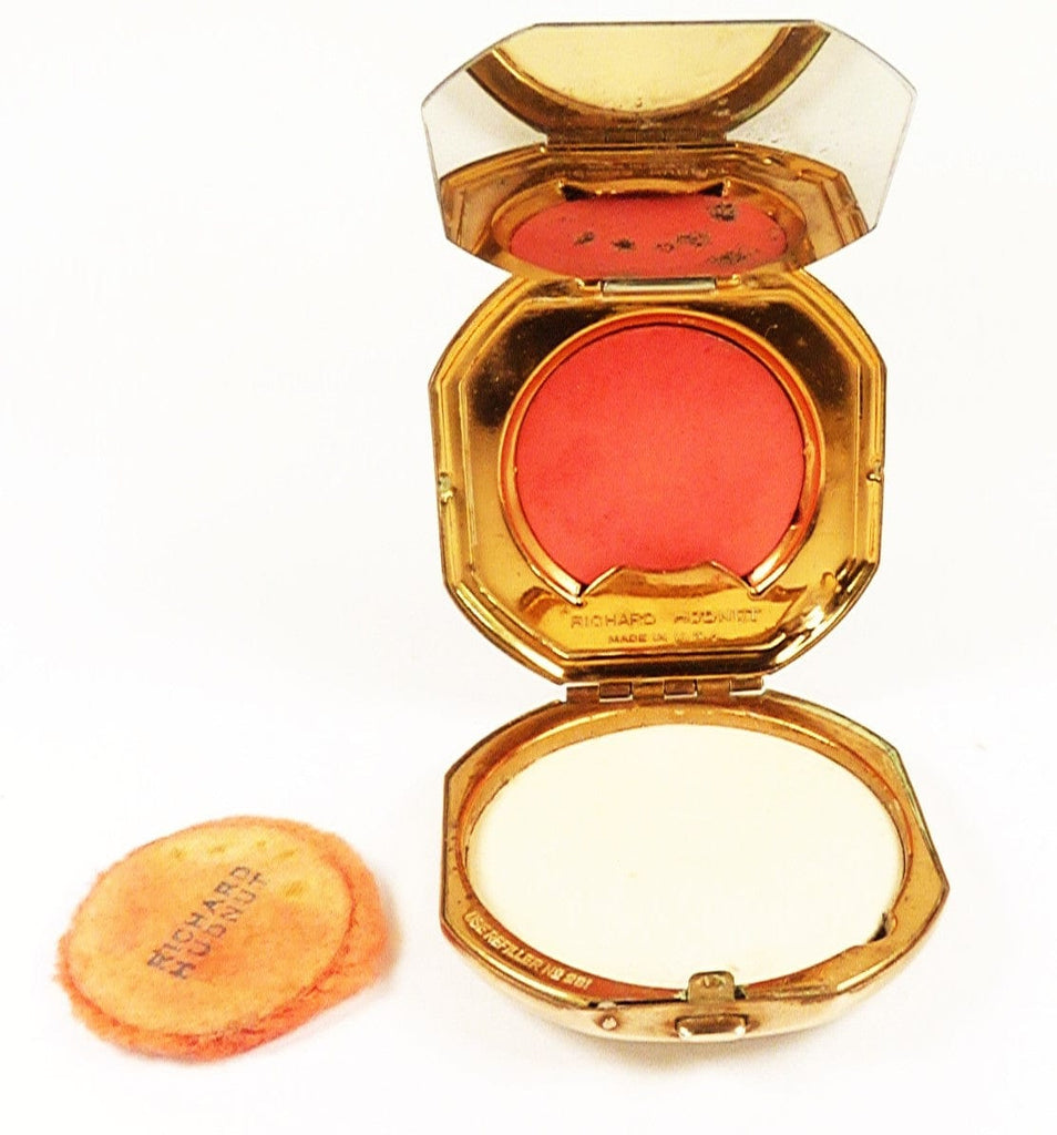 Richard Hudnut Compact With Original Rouge And White Foundation Powder