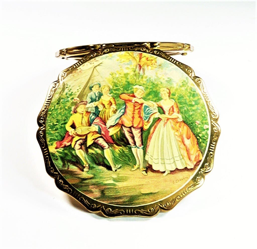 Romantic Themed Vintage Compact Mirror