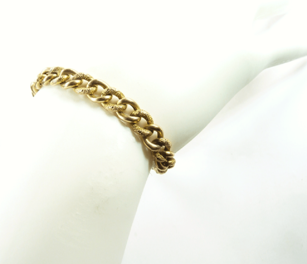 Rose Gold Victorian Curb Bracelet
