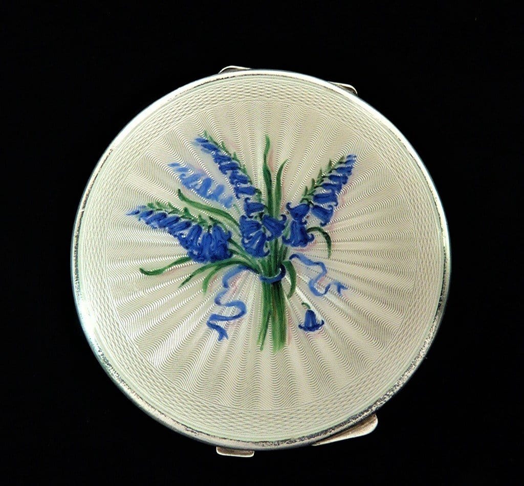 Silver And Enamel Compact Mirror