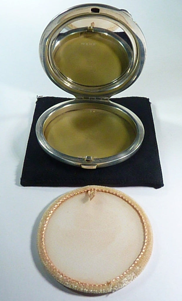 Silver Compact Case With Mirror