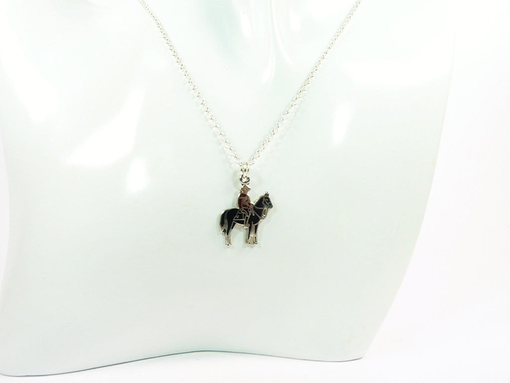 Silver Necklace With Canadian Mountie Pendant
