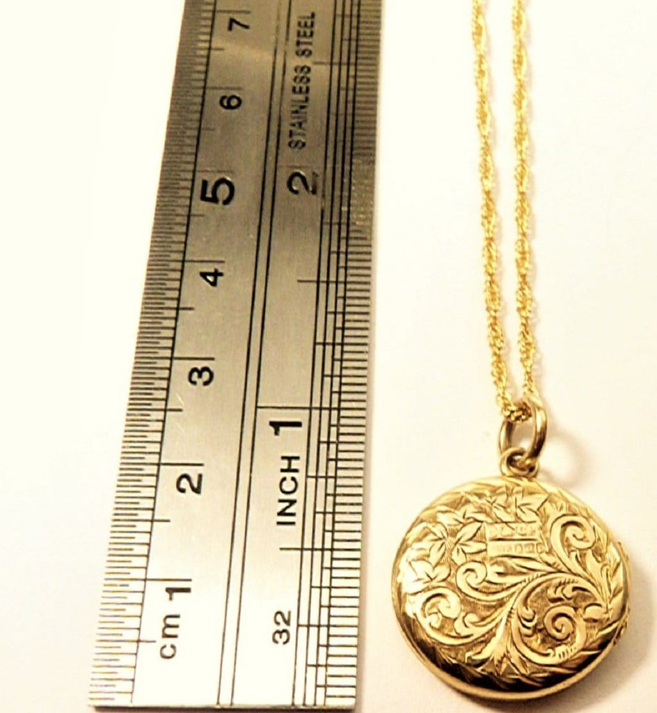 Small Antique Yellow Gold Locket With Necklace