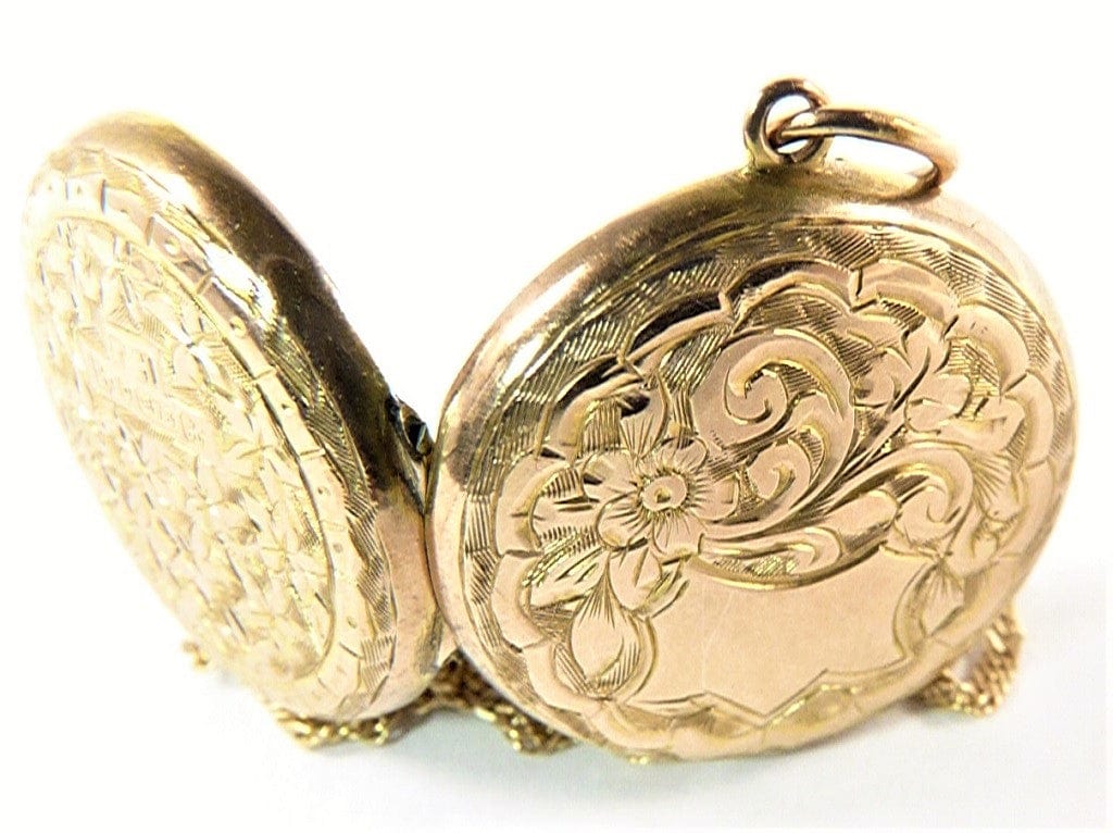 9ct Gold Ornately Engraved Locket