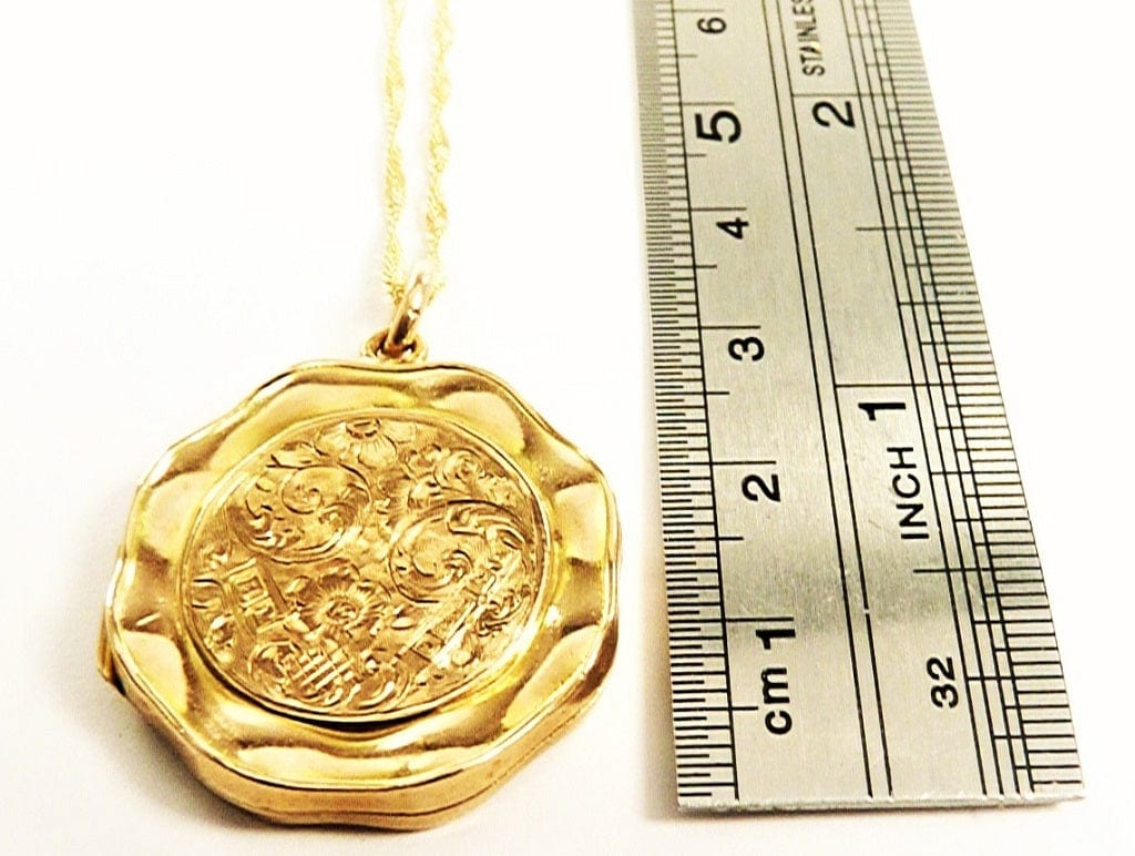Solid Gold Forget Me Not Locket