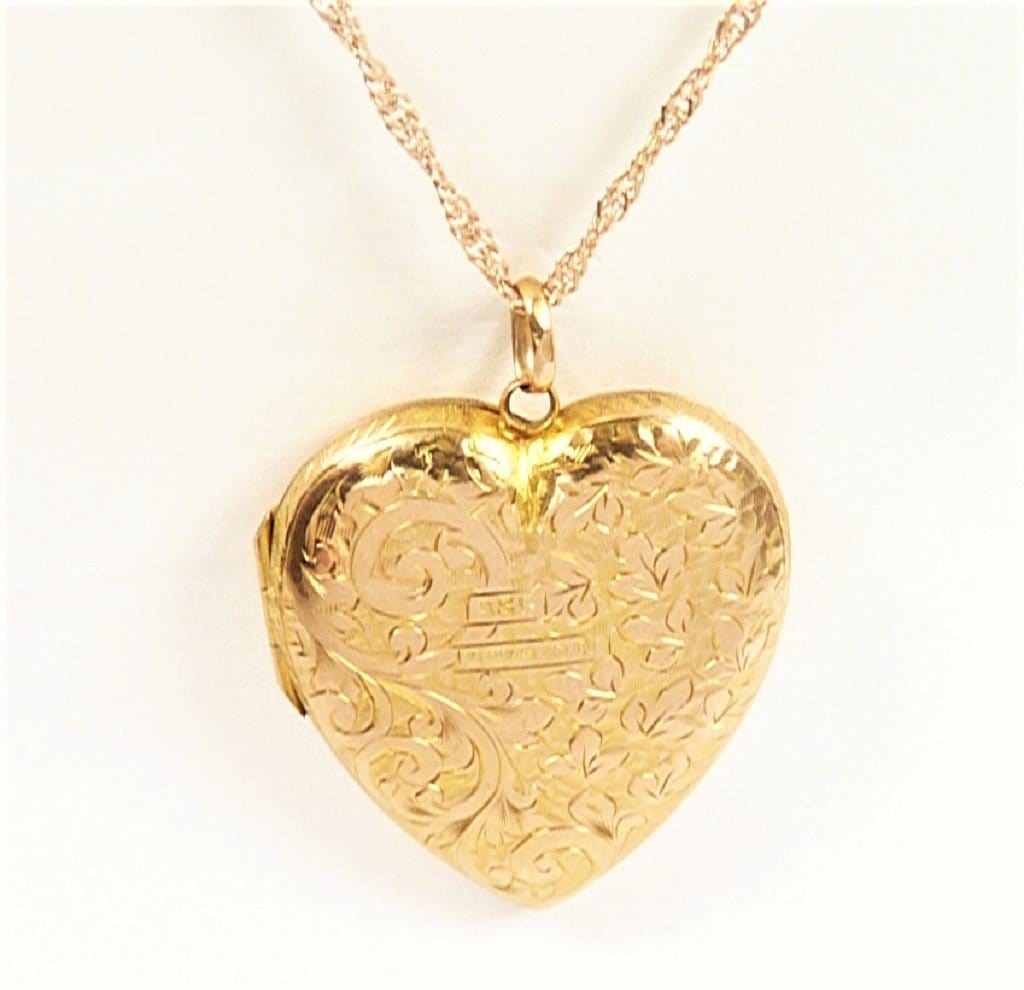 Solid Gold Heart Pendant Antique