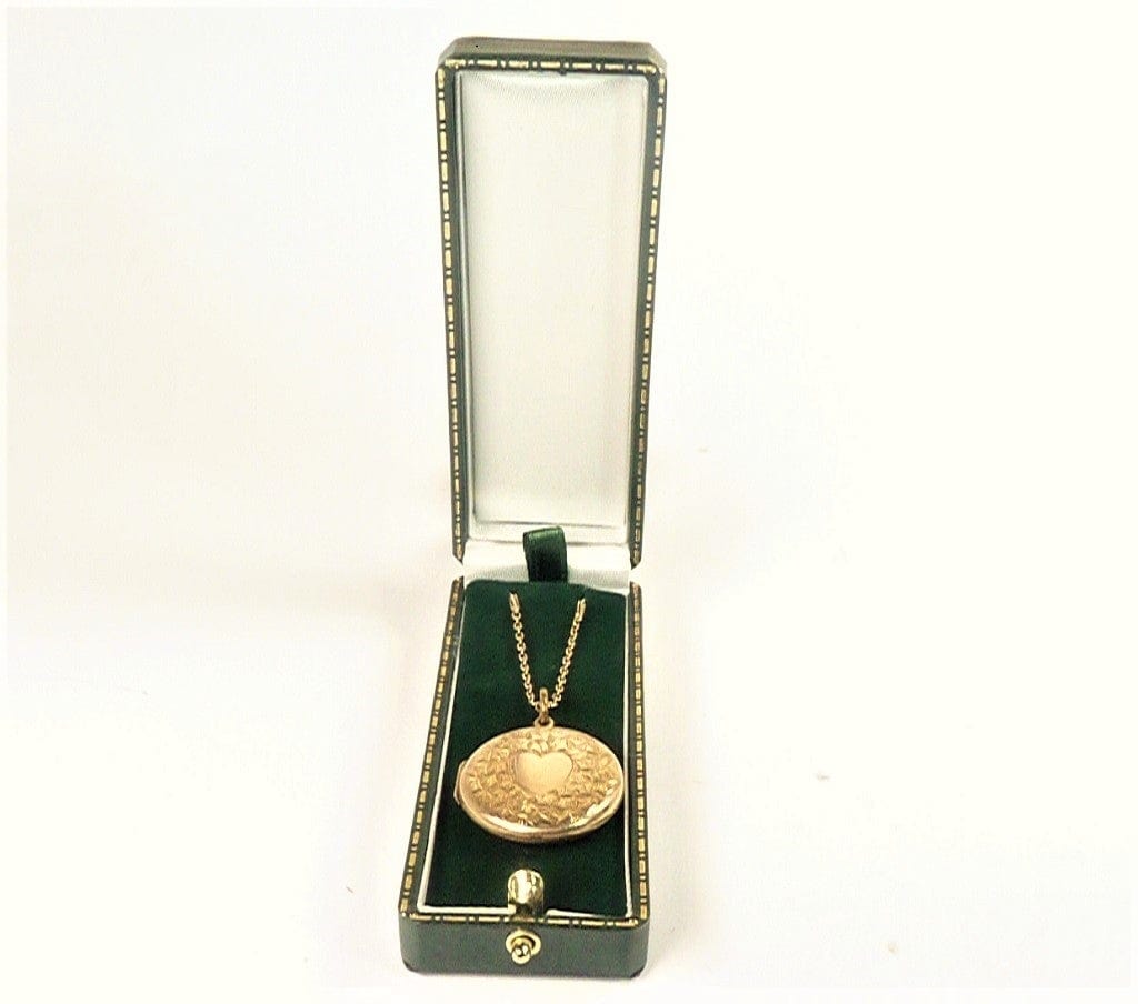 Solid Gold Locket With Heart Shaped Engraving