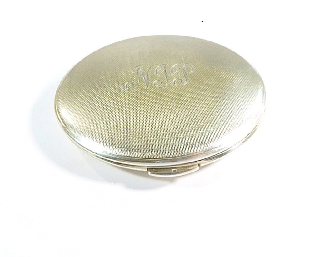 Solid Silver Compact Mirror For Max Factor Creme Puff