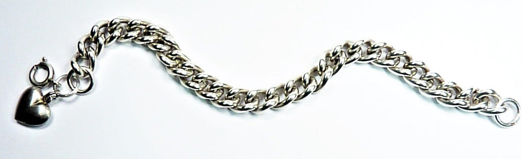 Solid Silver 7 Inch Heavy Curb Bracelet