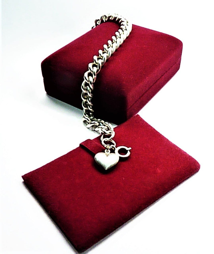 Solid Silver Romantic Heart Bracelet Ladies Jewellery