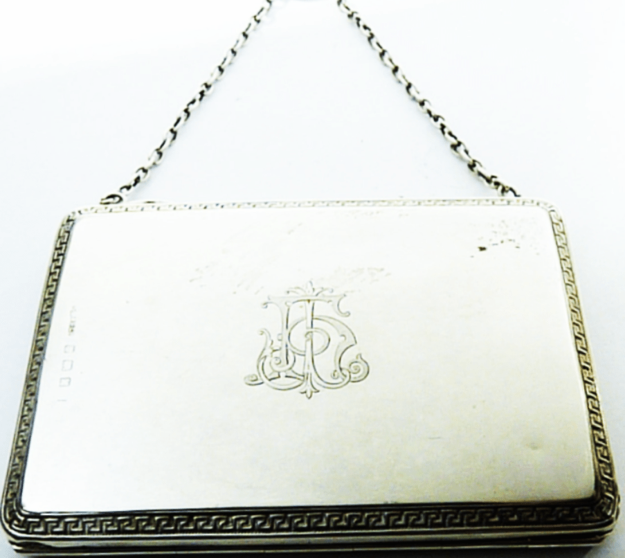 Solid Silver Card Case With Chain
