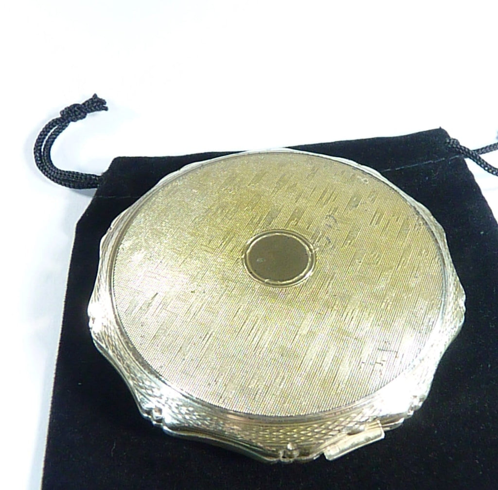 Solid Silver Compact Case With Mirror