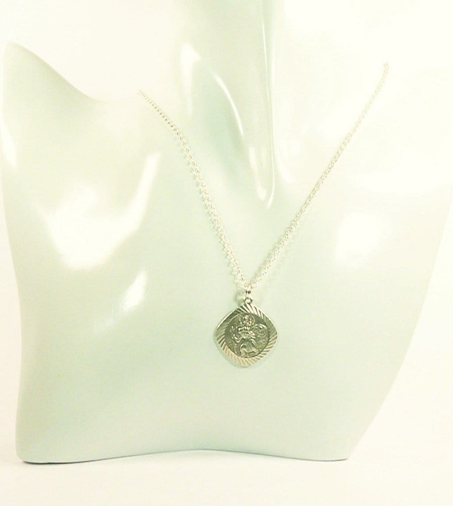 St Christopher Silver Good Luck For Travellers Necklace