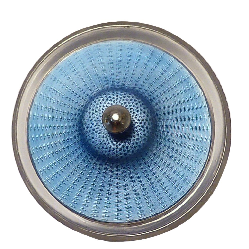 Sterling Silver Enamel Cut Glass Vanity Jar