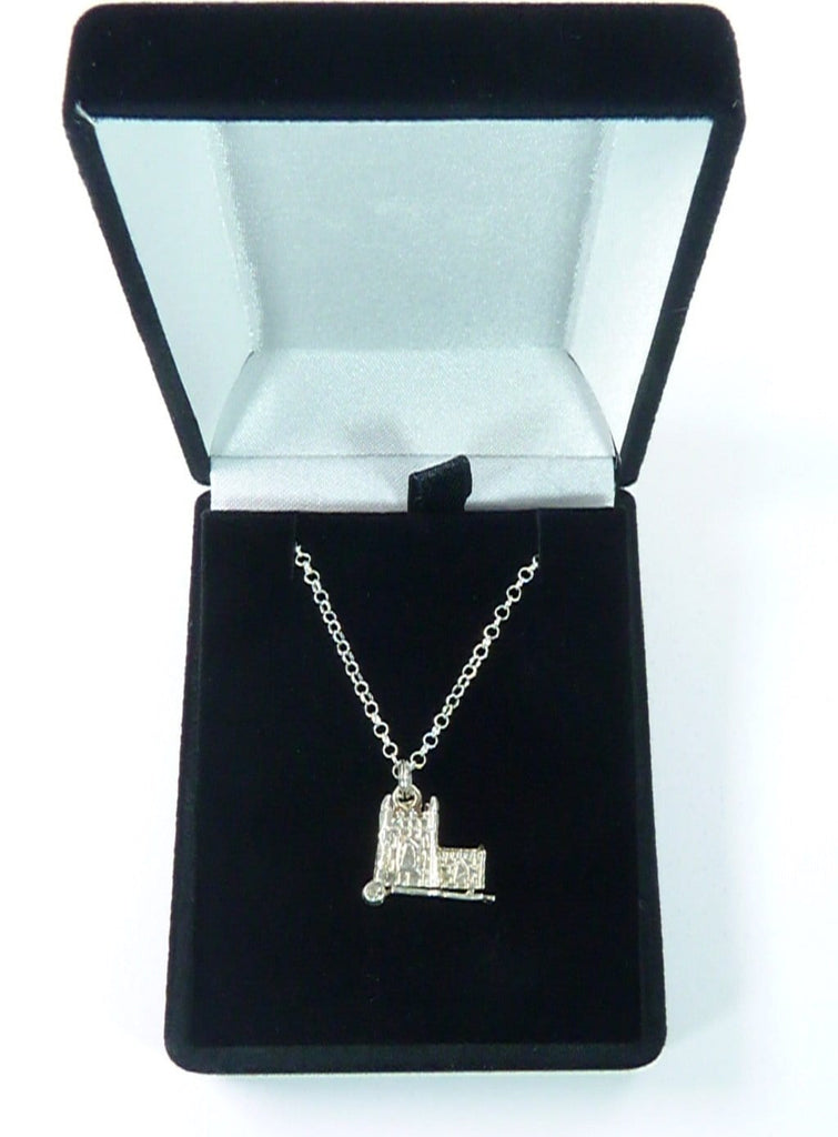 Sterling Silver 18 Inch Necklace With Wedding Church Pendant