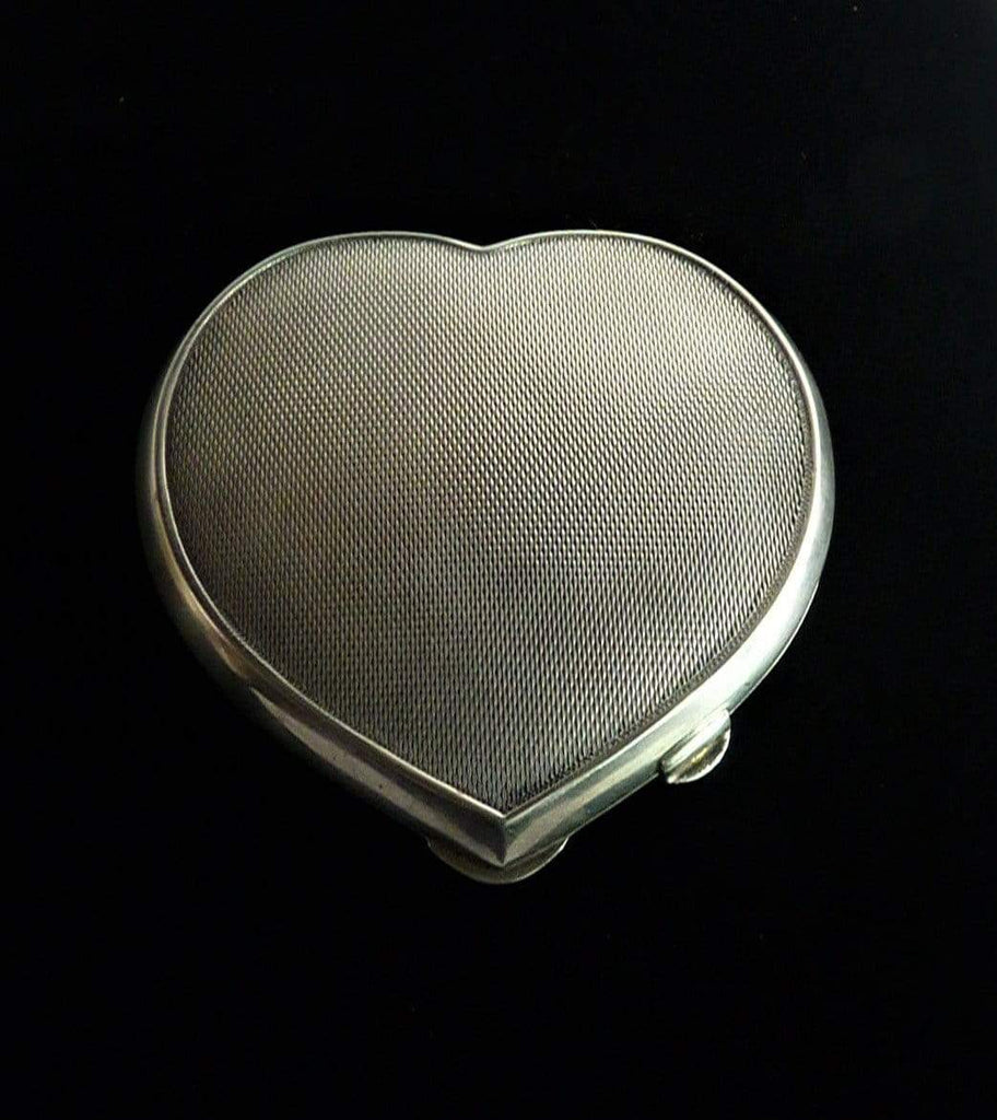 Sterling Silver Heart Shaped Compact Mirror