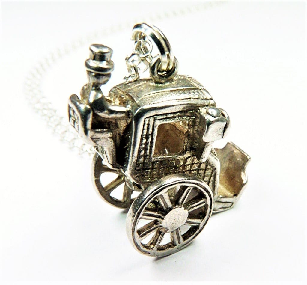 Sterling Silver Lucky Carriage Pendant Necklace