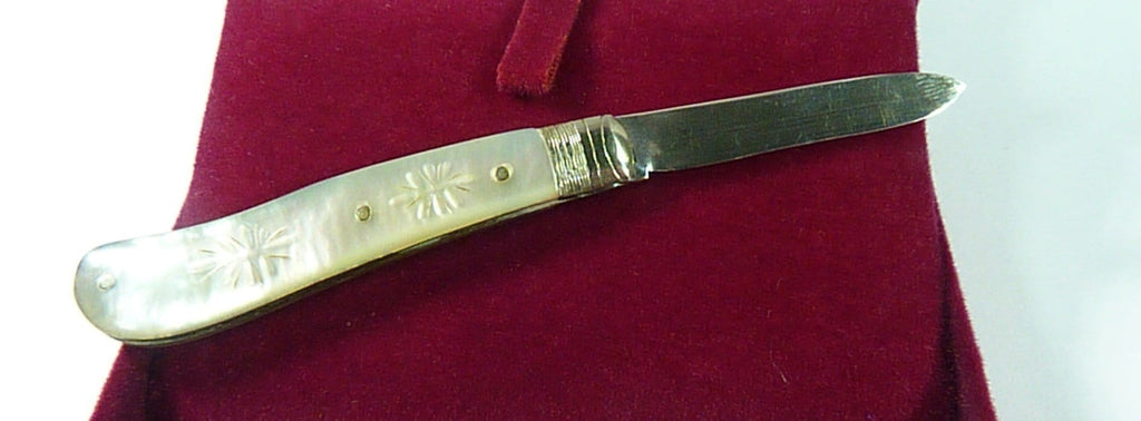 Sterling Silver & Mother Of Pearl Ladies Fruit Knife