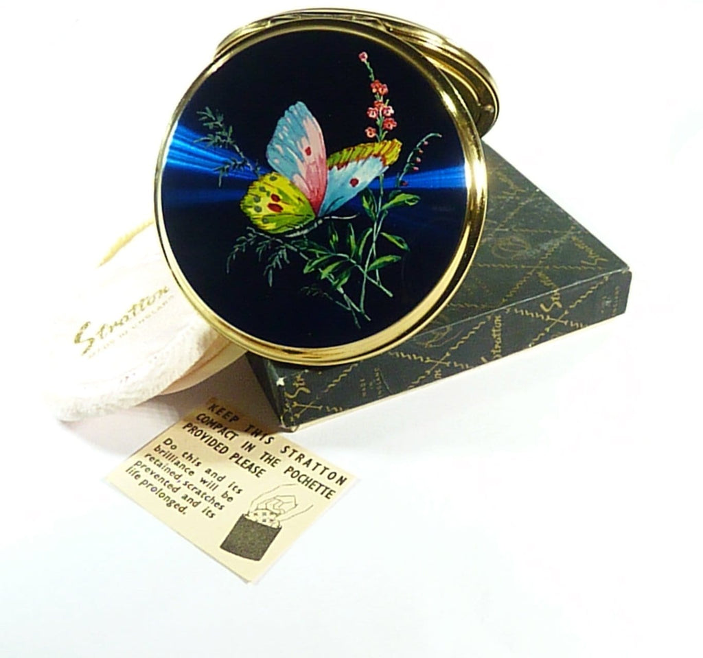 Stratton Butterfly Powder Compact 1950s Unused