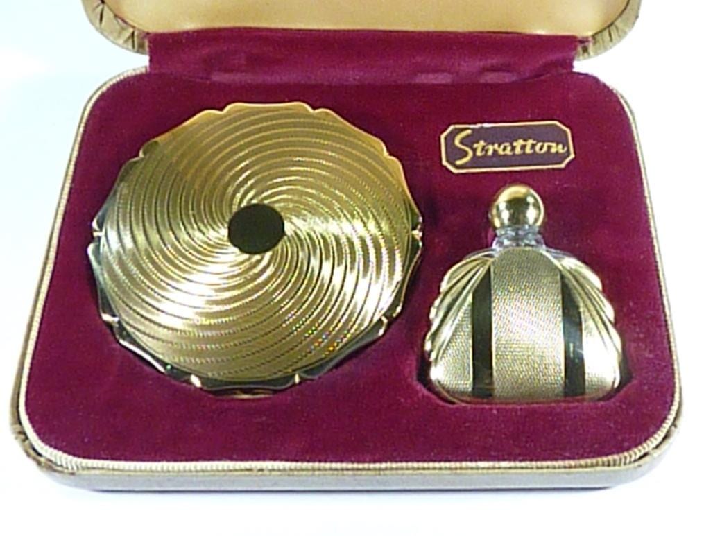 Stratton Compact And Perfume Bottle Cased Set