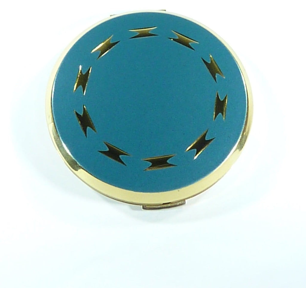 Teal Vintage Stratton Compact Mirror