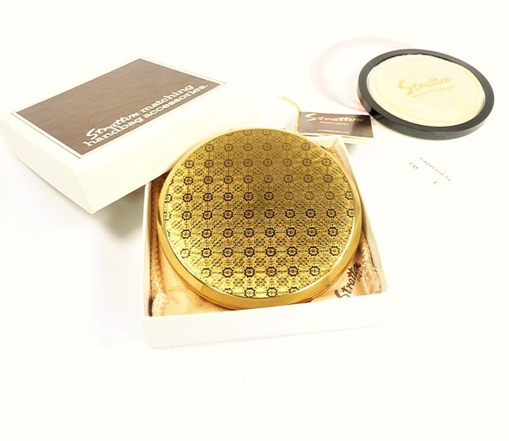 Unused Golden Floral Stratton Compact