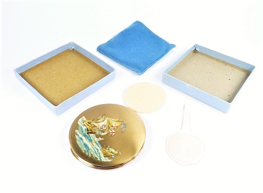 Unused Boxed Ancient Ship Compact Mirror