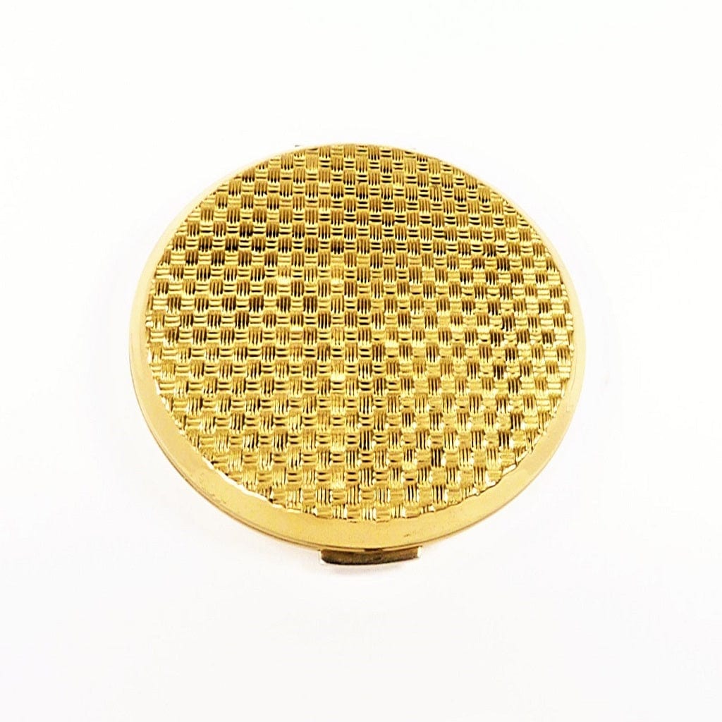 Vintage Compact Mirror With Gilt Woven Design