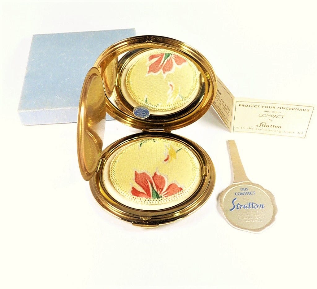 Unused Vintage Stratton Compact With Original Puff In Box