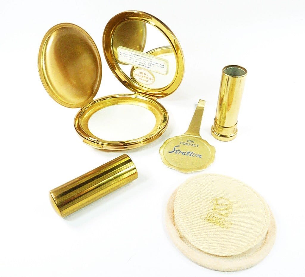 Unused Golden Makeup Compact For Loose Foundation