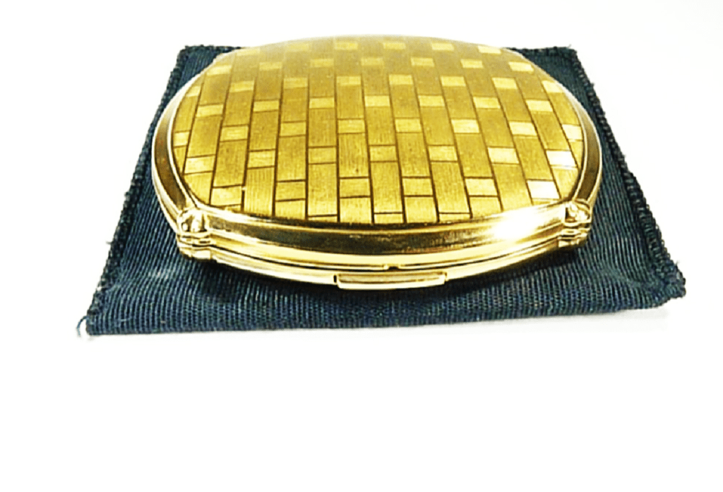 Unused Stratton Compact With Golden Squares Beautiful