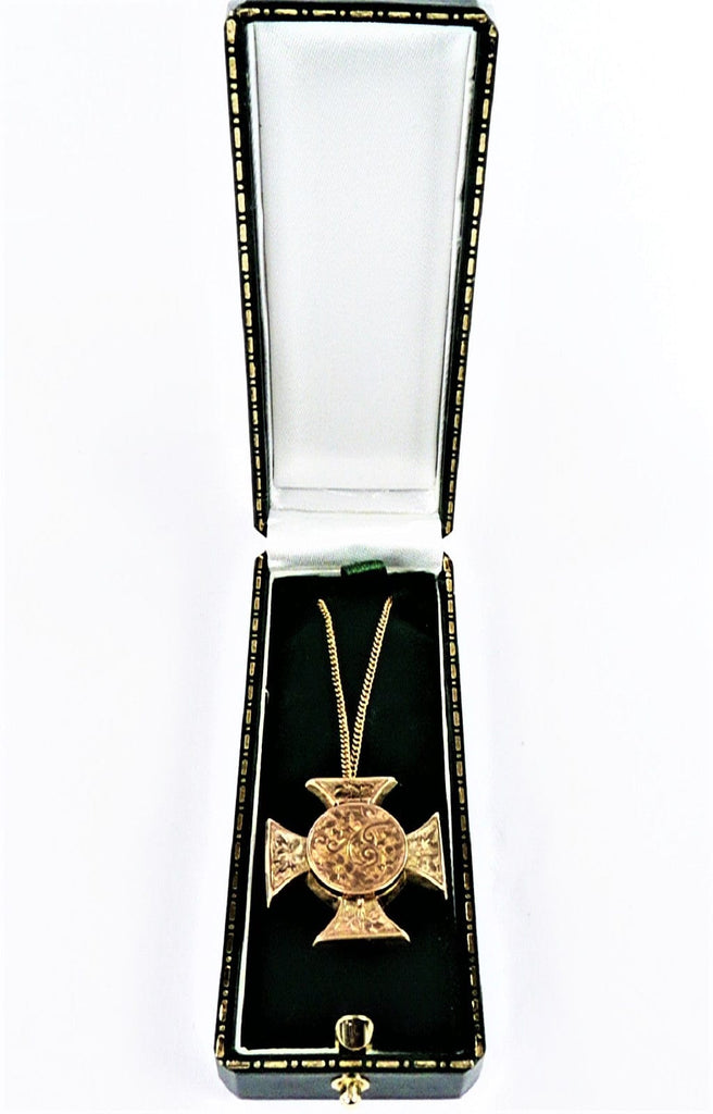Victoria Cross Shaped Locket Necklace 1900s