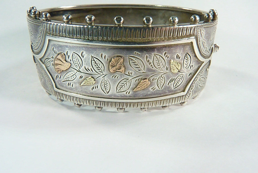 Victorian Hallmarked Silver And Gold Bracelet